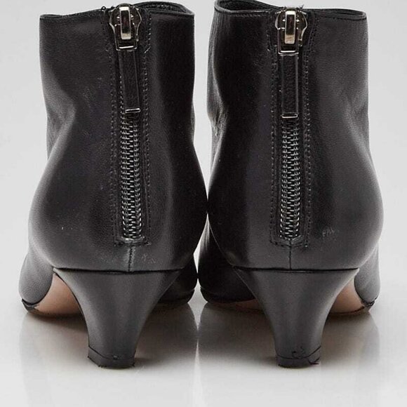 Christian Dior Black Leather Pointed Toe Ankle Boots Size 4.5/35 - Picture 4 of 4
